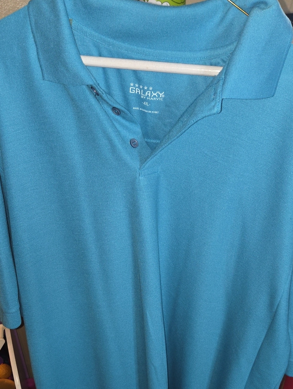Galaxy By Harvic Bright Teal Polo Shirt